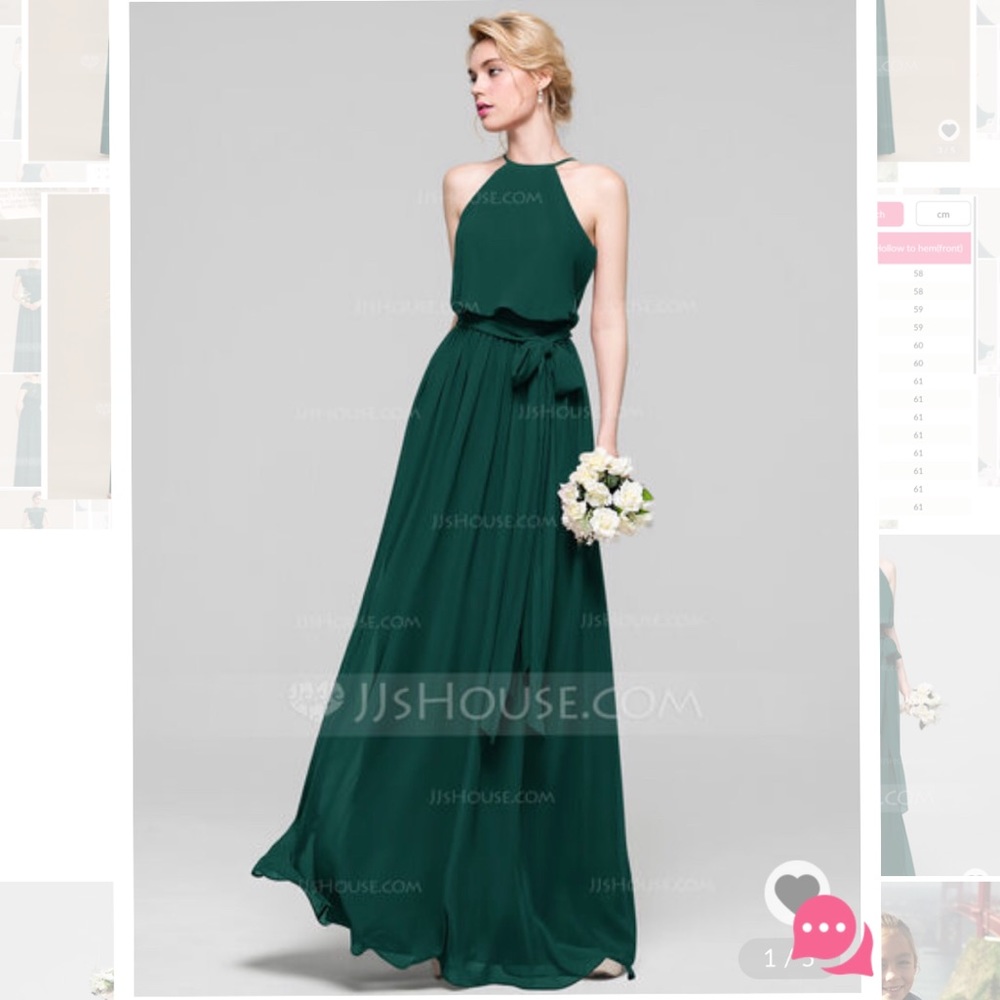 A-Line Chiffon Scoop Neck Bridesmaids Dress